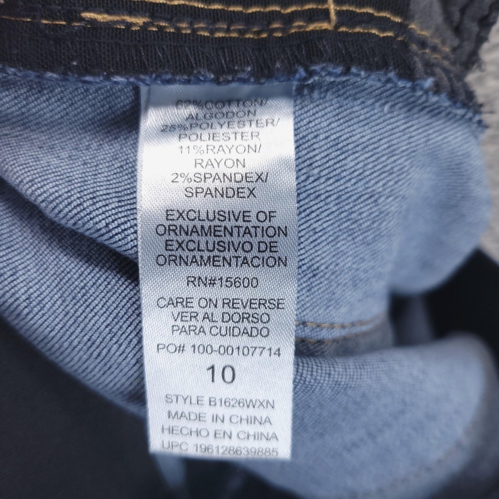 Democracy Jeans Womens 10 Blue Bootcut Mid Rise Distressed Ab Solution Stretch - Picture 4 of 9